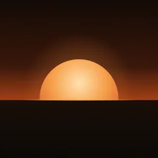 DeRot app icon: a sun setting on the horizon